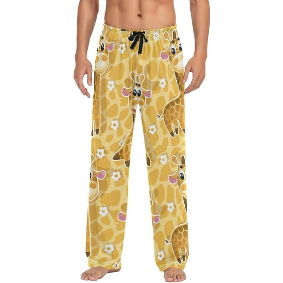 Top-kevin Cartoon Giraffe Pajama Pants Men's Pajama Bottoms Lounge Sleepwear PJs Casual Sleep Pants