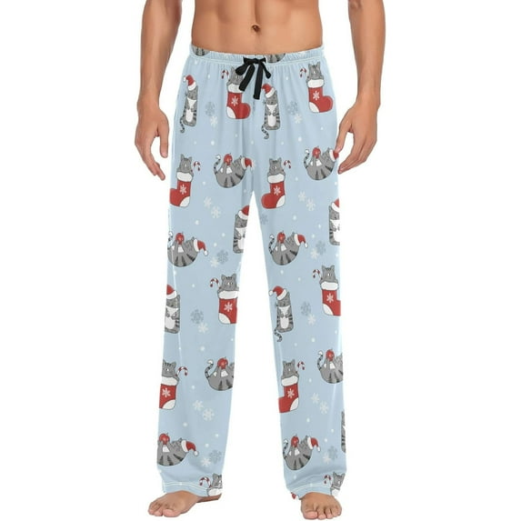 Top-kevin Cat Men's Pajama Pants Sleepwear Lounge Pajama Bottoms with Pockets, S M L XL XXL