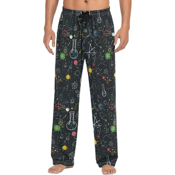 Top-kevin Chemistry Experiment Pajama Pants for Men Comfort Sleep Lounge Bottoms Straight-fit with Pockets S-XXL