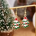 thumbnail image 1 of Top-kevin Christmas Earrings for Women Christmas Trees Bow Snowflake Bells Elk Candy Drop Dangle Earrings Holiday Stud Earrings with Xmas Organza Party Jewelry, 1 of 7