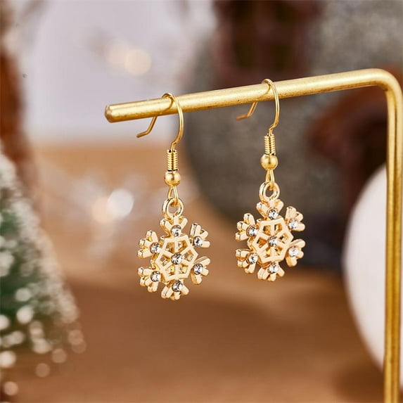 Top-kevin Christmas Earrings for Women Christmas Trees Bow Snowflake Bells Elk Candy Drop Dangle Earrings Holiday Stud Earrings with Xmas Organza Party Jewelry