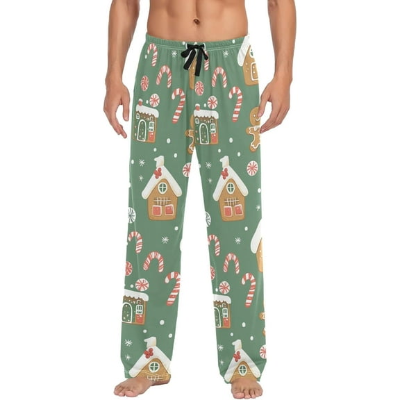 Top-kevin Christmas Gingerbread Mens Pajama Pants with Drawstring Pockets Lounge Pants Casual Pajama Bottoms Men Sleep PJ Pants