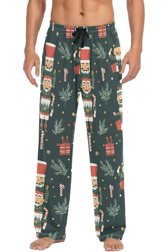Christmas Nutcracker Mens Pajama Pants with Drawstring Pockets Lounge Pants Casual Pajama Bottoms Men Sleep PJ Pants