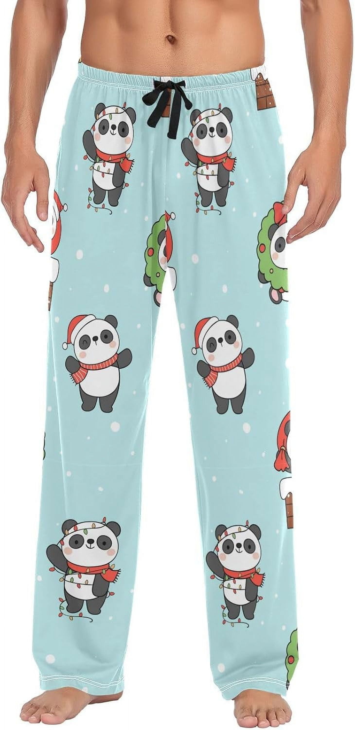 Top-kevin Black Panda Pajama Pants Men's Pajama Bottoms Lounge