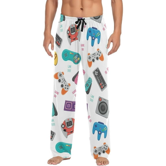 Top-kevin Christmas Snowflakes Gnome Pajama Pants Winter Light Men's Pajama Bottoms Lounge Sleepwear PJs Sleep Pants