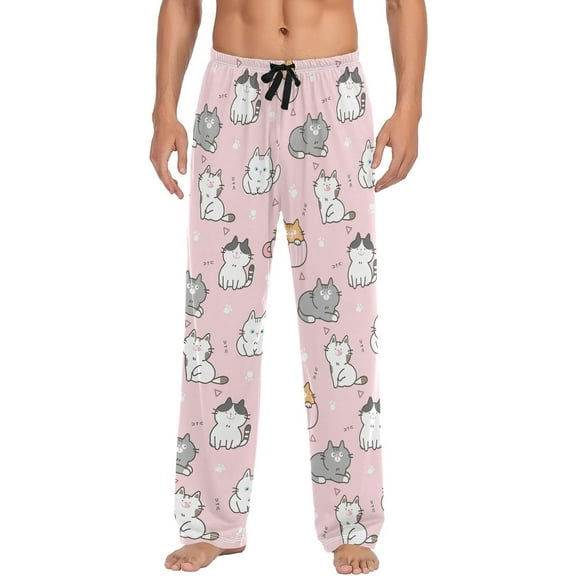 Top-kevin Christmas Snowflakes Gnome Pajama Pants Winter Light Men's Pajama Bottoms Lounge Sleepwear PJs Sleep Pants