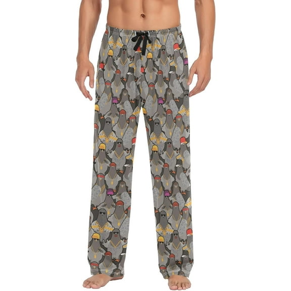 Top-kevin Cool Pigeon Gangster Winter Pajama Pants For Men Pyjamas Men with Pockets Casual S