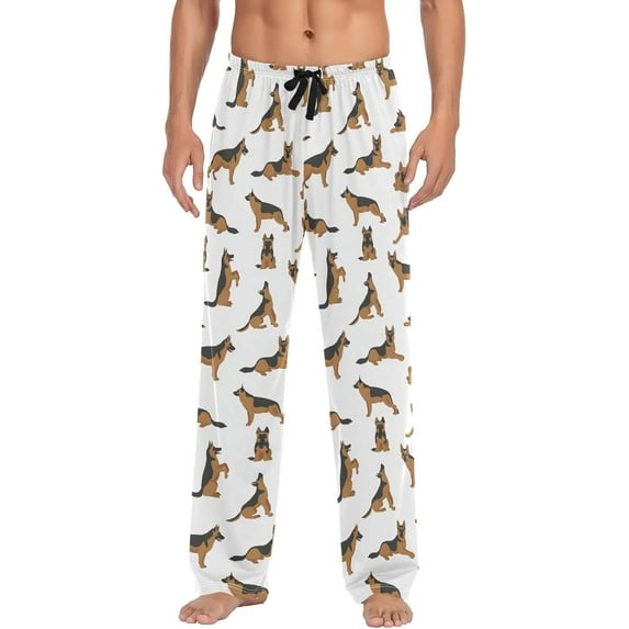 Top-kevin Cute Dog Men's Pajama Pants Pjs Bottoms with Pockets Sleep Lounge Pants for Men