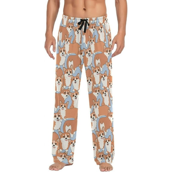 Top-kevin Cute Dogs Pajama Pants for Men Men's Pajama Pants Mens Pajama Bottoms with Drawstring