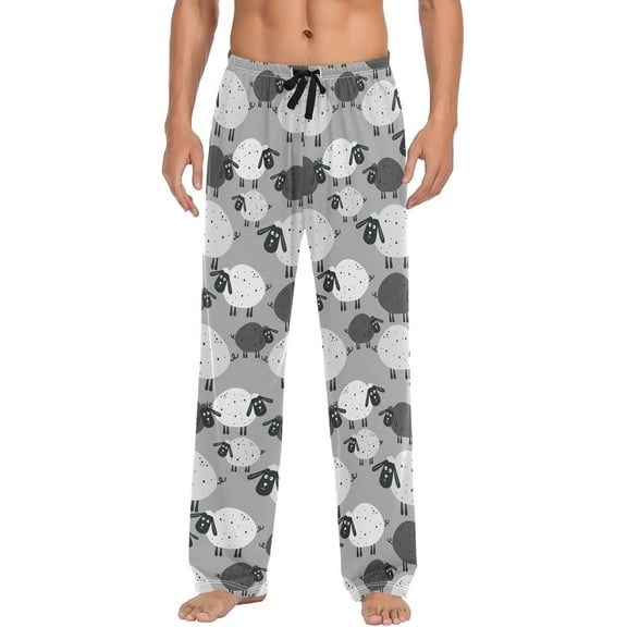 Top-kevin Cute Sheep Pajama Pants Mens Lounge Pants Super Soft Men Pajama Bottoms with Pockets Drawstring