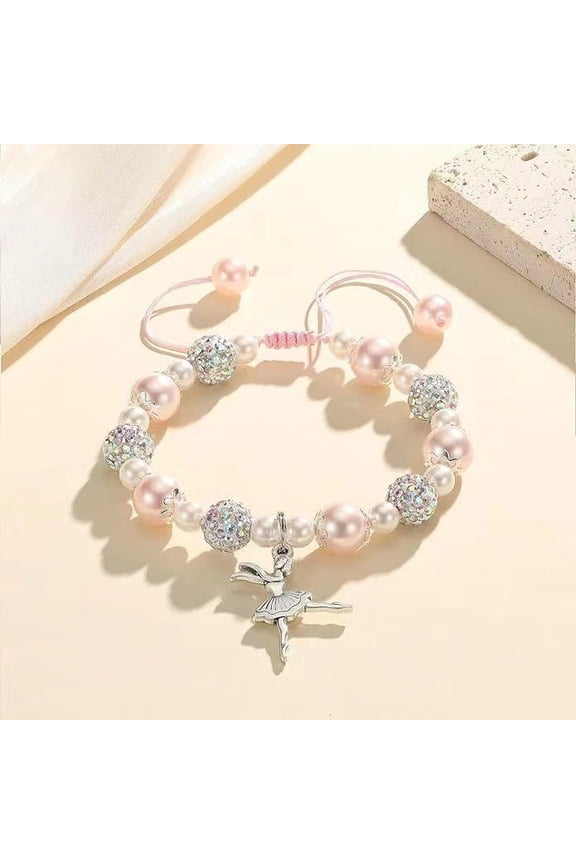 Dancer Gifts for Daughter, Adjustable Chain with Ballet Accessories, Sparkle Pink Dance Bracelet for Friends Mate or Ballerina Party Favors, Ballet Bracelet for Daughter Gifts to Encourage