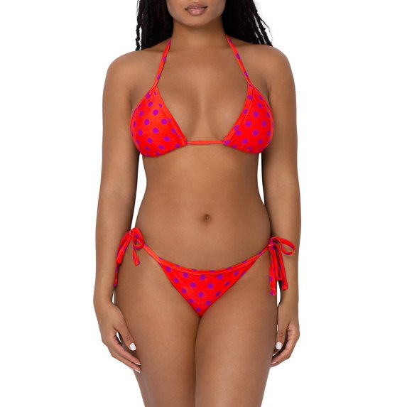 Top-kevin Dot Fashion Boxing Bikini Women Halterneck Top and Set Swimsuits Beach Swimming