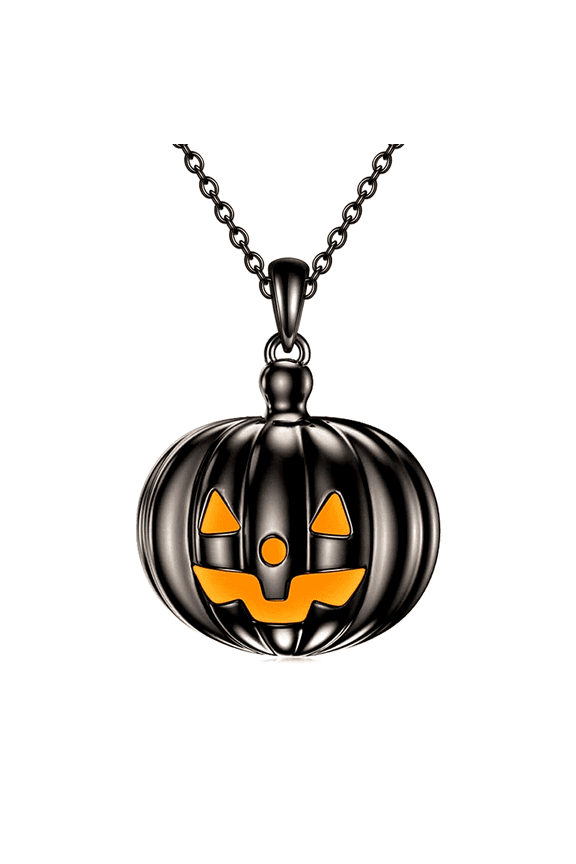 Elegant Pumpkin Necklace - Minimalist Jack-O'-Lantern Pendant Jewelry, Halloween Party Necklace, Birthday/Christmas/Anniversary Gift for Women, Everyday Fall Jewelry