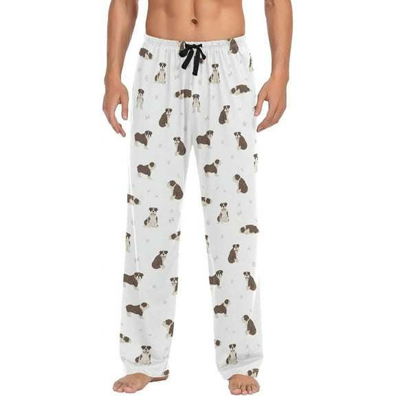 Top-kevin English Bulldog Men's Pajama Pants Pjs Bottoms with Pockets Sleep Lounge Pants for Men
