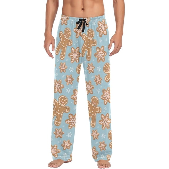 Top-kevin Gingerbread Christmas Pajama Pants Mens Lounge Pants Straight-Fit Men Pajama Bottoms with Drawstring and Pockets