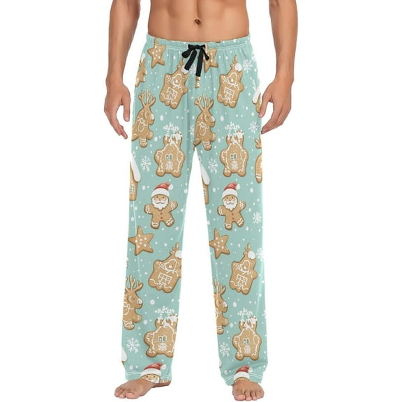 Top-kevin Gingerbread Cookies Mens Pajama Pants with Drawstring Pockets Lounge Pants Casual Pajama Bottoms Men Sleep PJ Pants