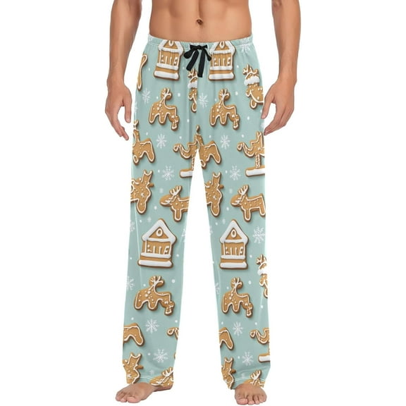 Top-kevin Gingerbread Cookies Mens Pajama Pants with Drawstring Pockets Lounge Pants Casual Pajama Bottoms Men Sleep PJ Pants