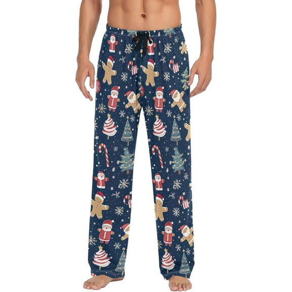 Top-kevin Gingerbread Man Mens Pajama Pants with Drawstring Pockets Lounge Pants Casual Pajama Bottoms Men Sleep PJ Pants