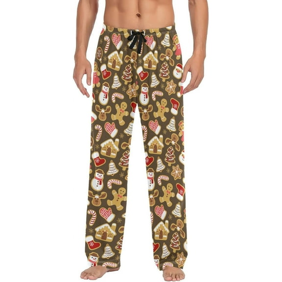 Top-kevin Gingerbread Men's Pajama Pants Sleepwear Lounge Pajama Bottoms with Pockets, S M L XL XXL