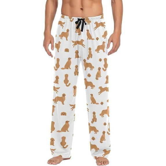 Top-kevin Golden Retriever Dogs Men's Pajama Pants Super Soft Sleep Lounge Pants Pjs Bottoms with Pockets