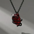 thumbnail image 1 of Top-kevin Gothic Snake & Heart Pendant Necklace - Red & Black Punk Style Exaggerated Statement Jewelry, Bold Elegant Couple Chain for Women, Year-Round Wear & Halloween Party Accessory, 1 of 7