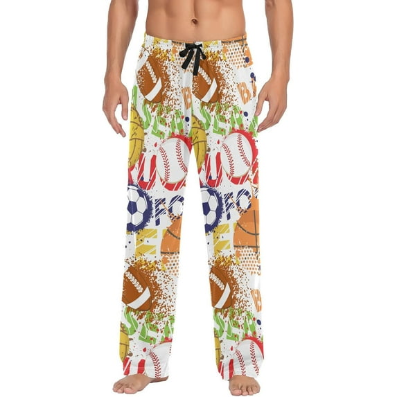 Top-kevin Gras Floral Pajama Pants Men's Pajama Bottoms Lounge Sleepwear PJs Casual Sleep Pants S