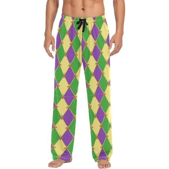 Top-kevin Gras Floral Pajama Pants Men's Pajama Bottoms Lounge Sleepwear PJs Casual Sleep Pants S