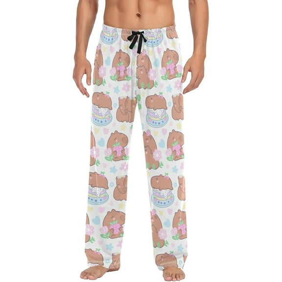 Top-kevin Grey Cute Donkey Pajama Pants Farm Men's Pajama Bottoms Lounge Sleepwear PJs Sleep Pants