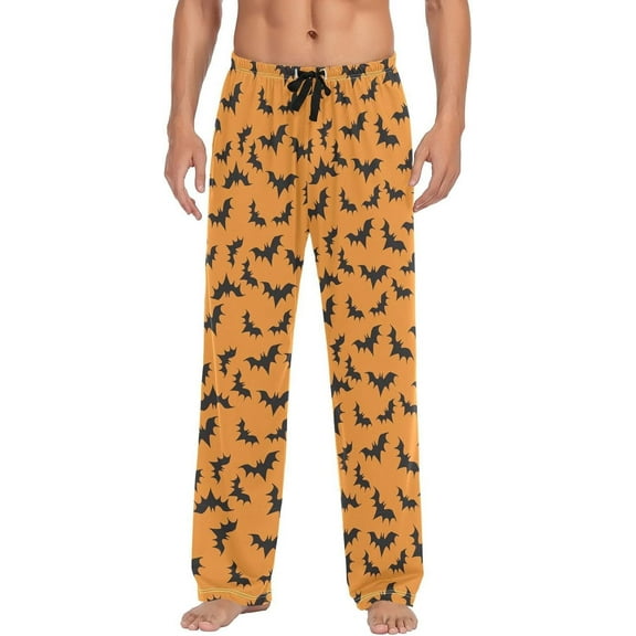 Top-kevin Halloween Bats Men's Pajama Pants Sleepwear Lounge Pajama Bottoms with Pockets, S M L XL XXL