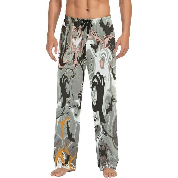 Top-kevin Halloween Marble Men's Pajama Pants Sleepwear Pajama Pant with Pockets Lounge Pajama Bottoms for Men