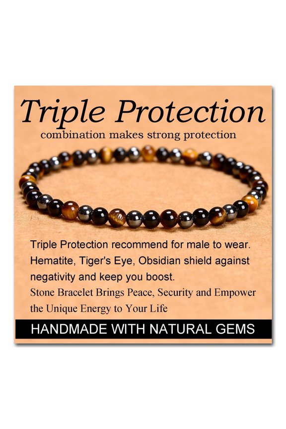 Handmade Healing Bracelet, Natural Gem Stone Crystal Elastic Bracelet