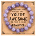 thumbnail image 1 of Top-kevin Handmade Natural Gemstone Stretch Elastic Bracelet Healing Crystal Round Stone Beads Jewelry Gifts for Women Men, 1 of 12
