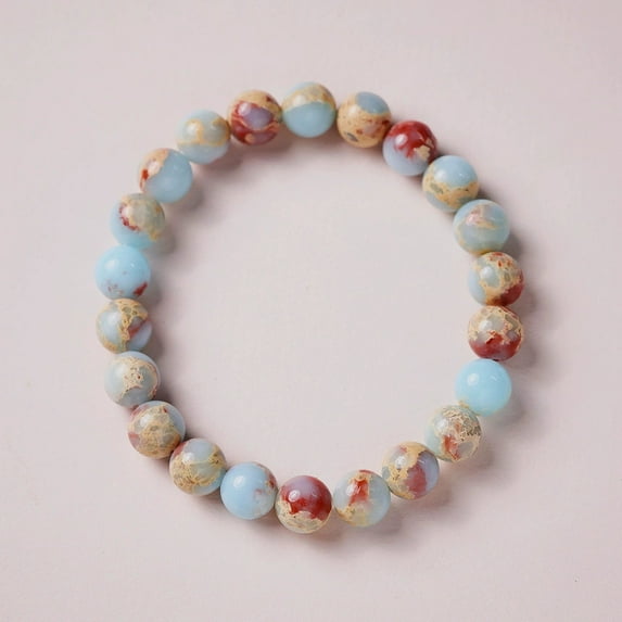 Top-kevin Healing Crystal Bracelet for Women Men Natural Stone Beaded Bracelets Round Gemstones Stretch Bead Bracelet Jewelry Birthday Gifts