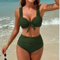 thumbnail image 1 of Top-kevin High Waisted Bikini Sets for Women Swim Suits 2025 Tummy Control Ruched Bikini Two Piece Bathing Suit Swimwear, 1 of 9
