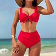 thumbnail image 1 of Top-kevin High Waisted Bikini Sets for Women Swim Suits 2025 Tummy Control Ruched Bikini Two Piece Bathing Suit Swimwear, 1 of 9