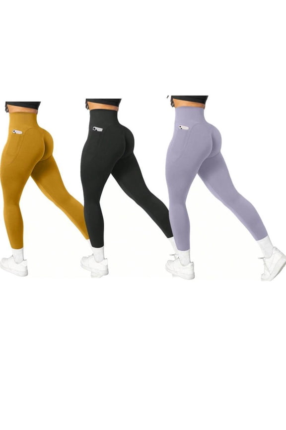 High-Waisted Seamless Sports Pants for Women Invisible Side Pockets High-Elasticity Shaping Yoga Fitness Running Cycling Multi-Functional Stretch Pants