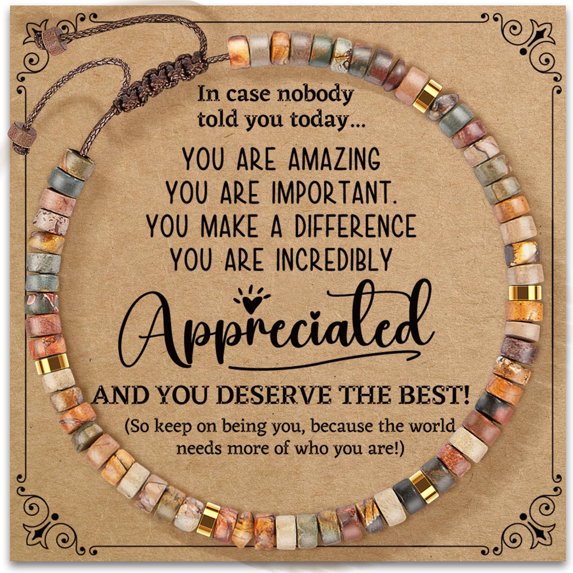Top-kevin Inspirational Gifts Bracelets for Women - Healing Natural Stone Beaded Bracelets, Graduation Christmas Gifts for Her, Gifts for Women Birthday Unique, Get Well Gifts for Women