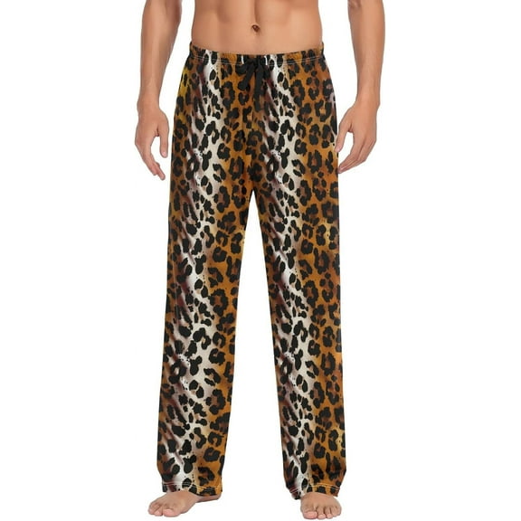 Top-kevin Leopard Pajama Pants Mens Lounge Pants Lightweight Men Pajama Bottoms