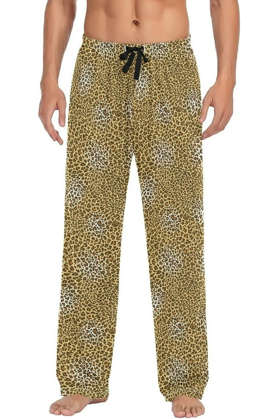 Leopard Print Cheetah Panther Pajama Pants Men's Lounge Pants Straight-Fit Men Pajama Bottoms