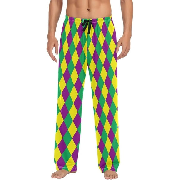 Top-kevin Mardi Gras Pajama Pants Plaid Men's Pajama Bottoms Lounge Sleepwear PJs Sleep Pants