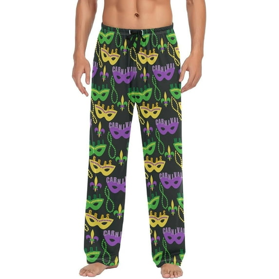 Top-kevin Mask Pajama Pants Men's Pajama Bottoms Lounge Sleepwear PJs Casual Sleep Pants