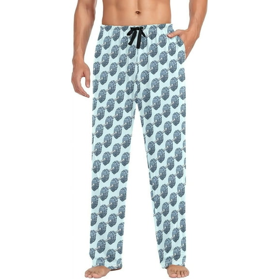 Top-kevin Men's Pajama Bottoms, Cartoon Barbell Sleeping Pant Pajamas Lounge Wear Sleepwear Pants S-2XL