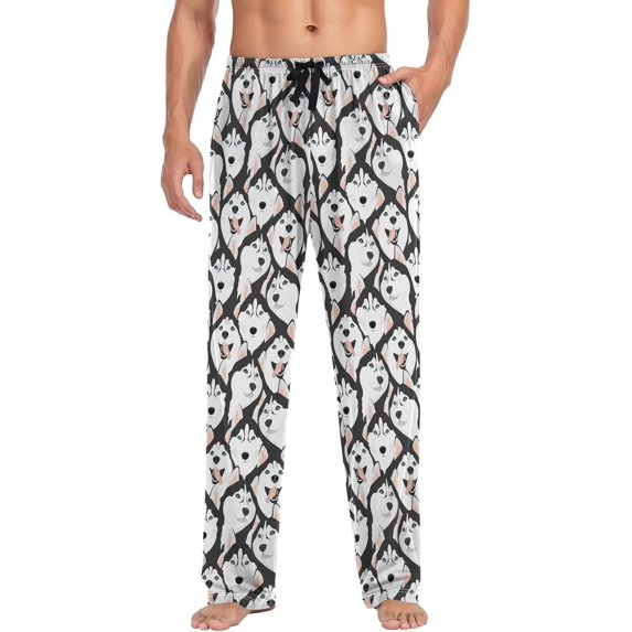 Top-kevin Men's Pajama Bottoms Colorful Dinosaurs Grunge Pants for Men