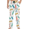 thumbnail image 1 of Top-kevin Men's Pajama Bottoms Doodle Roller Skates Skateboarding Mens Pajama Pants Blue Yellow Flash Cotton Pj Bottoms Sleepwear, 1 of 7