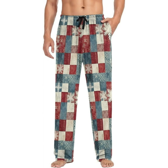 Top-kevin Men's Pajama Bottoms Soft Mens Sleep Pants Christmas Pajama Pants Winter Lounge PJ Pants