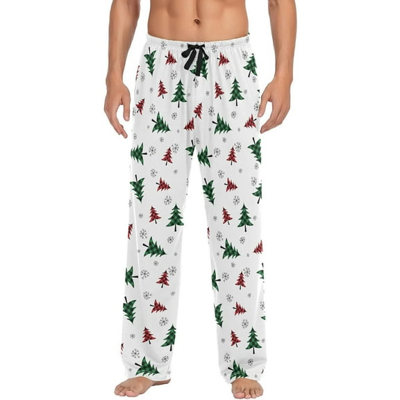 Top-kevin Men's Pajama Pants Christmas Winter Elastic Waistband Soft Lightweight Sleep Lounge Pajama Bottoms with Pockets,S-XXL