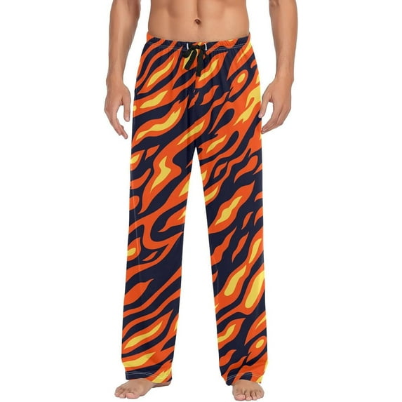 Top-kevin Men's Pajama Pants Super Soft Fire Flame Sleep Lounge Pants Pjs Bottoms with Pockets