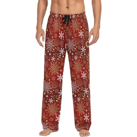 Top-kevin Mens Pajama Pants Christnas Winter Themed Lounge Pants Super Soft Pajama Bottoms with Pockets