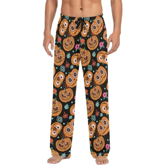 Top-kevin Mens Pajama Pants Ghosts Halloween Boo Lounge Pajama Bottoms with Pockets