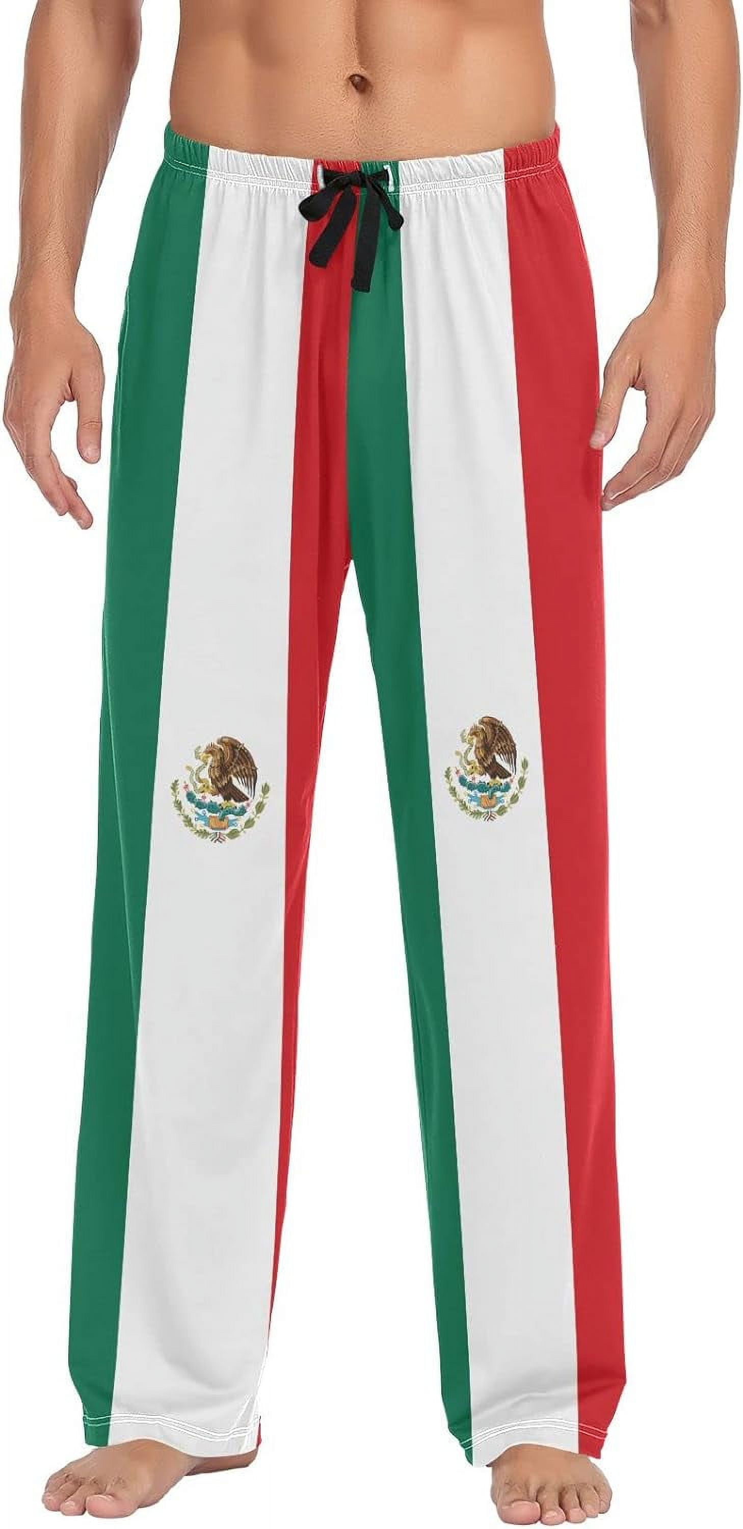 Top-kevin Mexico Flag Men's Pajama Pants Sleepwear Lounge Pajama